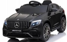 Elektromobilis vaikams Mercedes GLC63s 4x4, juodas, odinė sėdynė