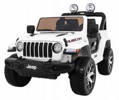 Vaikiškas akumuliatorinis automobilis Jeep Wrangler Rubicon – Baltas + nuotolinio valdymo pultas