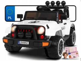 Elektrinis visureigis vaikams 4x4 „Ramiz“, 12V, baltas
