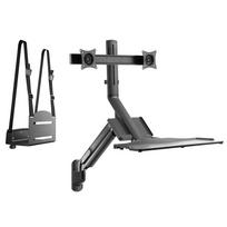 Maclean Dual Monitor Wall Mount and Keyboard, Gas Spring with Computer Mount, for 17″~27″ Monitors, MC-633 for P