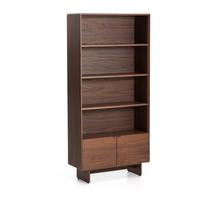 Tamsios natūralios spalvos pastatoma lentyna iš riešutmedžio 90x190x35 cm Norlen – Kave Home