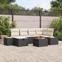 Sodo Sofų Rinkinys 7 pcs Juoda 55 x 62 x 69 cm Poli ratanas
