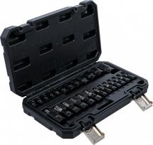 Antgalių ir galvučių rinkinys |  6.3 mm (1/4"), 10 mm (3/8"), 12.5 mm (1/2") | E-Star / T-Star (Torx) | 25 vnt (20124)
