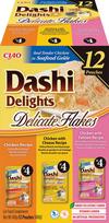 INABA Ciao Dashi Delights Delicate Flakes – cat treat with chicken, chicken and cheese, and chicken and salmon flavors, 12 pcs. (40 g each)