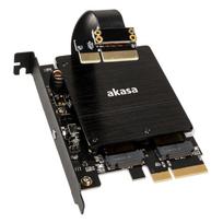 Tinklo plokštė Akasa Dual M.2 PCI-E RGB LED