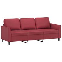 vidaXL Trivietė sofa, raudonojo vyno spalvos, 180cm, dirbtinė oda
