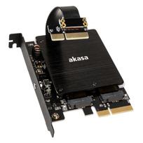 Tinklo plokštė Akasa Dual M.2 PCI-E RGB LED