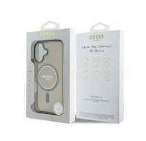 Guess IML Blizgučių Apskritimo MagSafe dėklas iPhone 16 - juodas