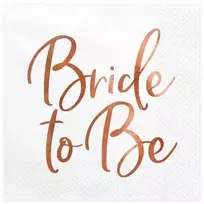 Party Deco Servetėlės 3 sluoksnių baltos "Bride to be"