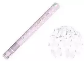 Party Deco Konfeti patranka 60cm su baltais drugeliais 1 vnt