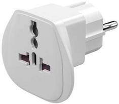 Goobay 230V Adapteris kelioninis, CEE7 (šakė) - lizdas, balta, svetimam lizdui