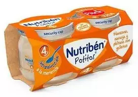 Nutriben Nutriben Obuolių, apelsinų, bananų ir sausainių tyrelė 2x 120g