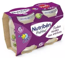 Nutriben Nutriben Šparaginės pupelės su jūros lydekomis 2x 190g