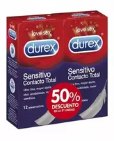 Durex Sensitive Sensitive Contact prezervatyvai 2x12 vienetų