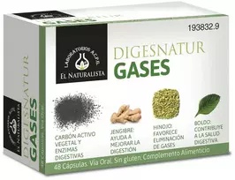 El Natural Digesnatur Gases 650 Mg X 48 kapsulės