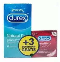 Durex Love Sex Natural Plus 12 prezervatyvų + 3 jautrūs