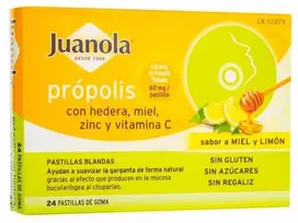 Juanola Propolis Hedera, medus, cinkas ir vitaminai C 24U