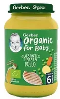 Gerber Ekologiška tyrė žirnių, bulvių su vištiena 190g 1 vnt