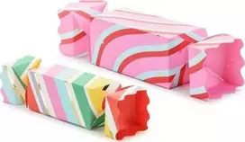 PartyDeco Dovanų dėžutės "Saldainis" 2 vnt 7*37cm ir 9*47cm