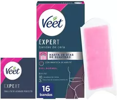 Veet Expert Bikini Body Hair Removal Strips depiliacinės vaško juostelės bikini sričiai, 16 vnt.