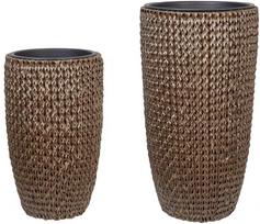 Beliani 2 vazonų rinkinys CEDRUS 37/45 cm rudas technorotangas
