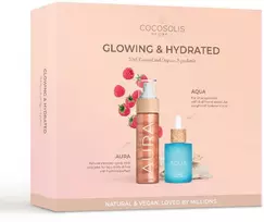 Cocosolis Cocosolis Glowing & Hydrated veido priežiūros rinkinys (serumas Aqua Filler-Effect, 50 ml + Aura Peptide Shimmer Purškiklis, 100 ml)