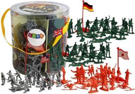 Lean Toys Didelis karinis rinkinys su 100 dalių kareiviais ir vėliavomis