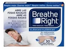 Breathe Right Kvėpuokite dešiniosios nosies juostelės, didelio dydžio 30 vnt