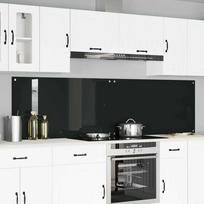Virtuvės atbraila 2 pcs Juoda 110 x 60 cm grūdintas stiklas