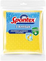 Antibakterinės šluostės-kempinės SPONTEX ANTIBAK, 3 vnt.