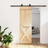 Slankios durys Natūrali ir juoda 70 x 210 cm