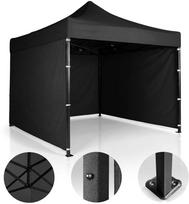 Sodo paviljonas su 3 sienomis, 3 x 3 m, juodas, Plonos