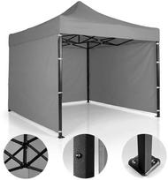 Sodo paviljonas su 3 sienomis, 3 x 3 m, pilkas, Plonos