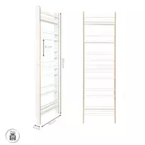 Vaikiška sieninė lentyna knygoms ir žaislams, baltos spalvos, 200 cm aukštis