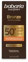 Babaria Sol Bronze Facial Veido kremas su apsauga nuo saulės Glow Color SPF50, 40 ml