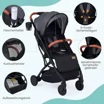 Promotions Vežimėlis 77x48,5x100 cm pilkas sulankstomas