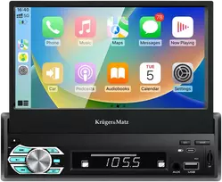 Automagnetola „Kruger & Matz KM2018“ automobilio radijas su 7 colių ištraukiamu ekranu, „CarPlay“ / „AndroidAuto“