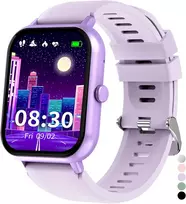 JUBUNRER išmanusis laikrodis vaikams su Bluetooth, žingsniamačiu, kraujospūdžio ir pulsometru, IP68, kidfit-violet