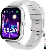 JUBUNRER vaikų išmanusis laikrodis be SIM kortelės, spalvotas 1,37 colio lietimui jautrus ekranas, Bluetooth skambučių funkcija, IP68 atsparumas vandeniui, kidfit-argent