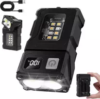 flintronic mini LED žibintuvėlis EDC, USB-C įkraunamas, COB magnetinis, 300 lm, juodas