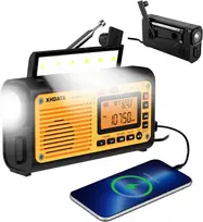 XHDATA nešiojamas radijas FM/AM/SW/WB, saulės įkrovimas, 3000 mAh akumuliatorius, Bluetooth, D-608WB