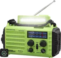 Nešiojamas avarinis radijas su AM/FM/SW imtuvu, saulės įkrovimu, 5000 mAh akumuliatoriumi ir LED žibintuvėliu Mesqool 1009-G