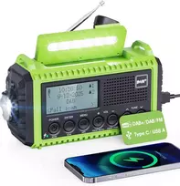 Mesqool nešiojamas rankinis radijas DAB/FM su LED žibintuvėliu, skaitymo lempa, 5000 mAh akumuliatoriumi ir SOS signalu MEU-1009PRODAB-G