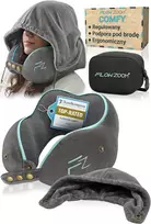FLOWZOOM kelioninė pagalvė su memory putų užpildu, reguliuojamu gobtuvu ir nuimamu užvalkalu, COMFY Hood L - GY1