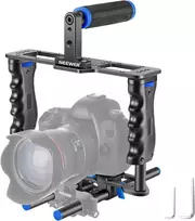 Neewer aliuminio kameros narvas su dviem rankenomis, 15 mm strypais ir viršutiniu laikikliu, tinka DSLR fotoaparatams