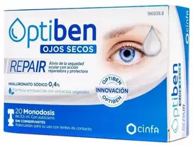Optiben Dry Eyes Repair akių lašai 20 vnt vienkartinių dozių