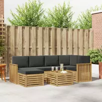 Lauko sofos komplektas 7 vnt. Balta ir antracito Poliesteris