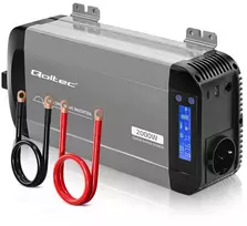 Qoltec Przetwornica napięcia Pure Sine Wave | 12V na 230V | 1000/2000W | LCD | USB | USB-C | Kompatybilna su LiFePO4 GEL AGM
