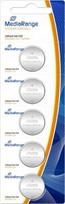 BATTERY LITHIUM CR2016 3V/5PCS MRBAT136 MEDIARANGE MRBAT136 | 4260283116027