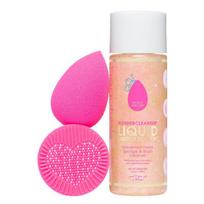 Makiažo kempinėlių rinkinys BeautyBlender Double Delight BB27764, rinkinį sudaro: 1 makiažo kempinėlė, skystas kempinėlių valiklis ir silikoninis padelis